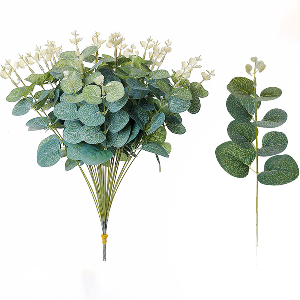Flower Girl Basket - 20 個偽植物シルクユーカリの葉 Diy クリスマス装飾花瓶家庭菜園結婚式スクラップブッキング造花