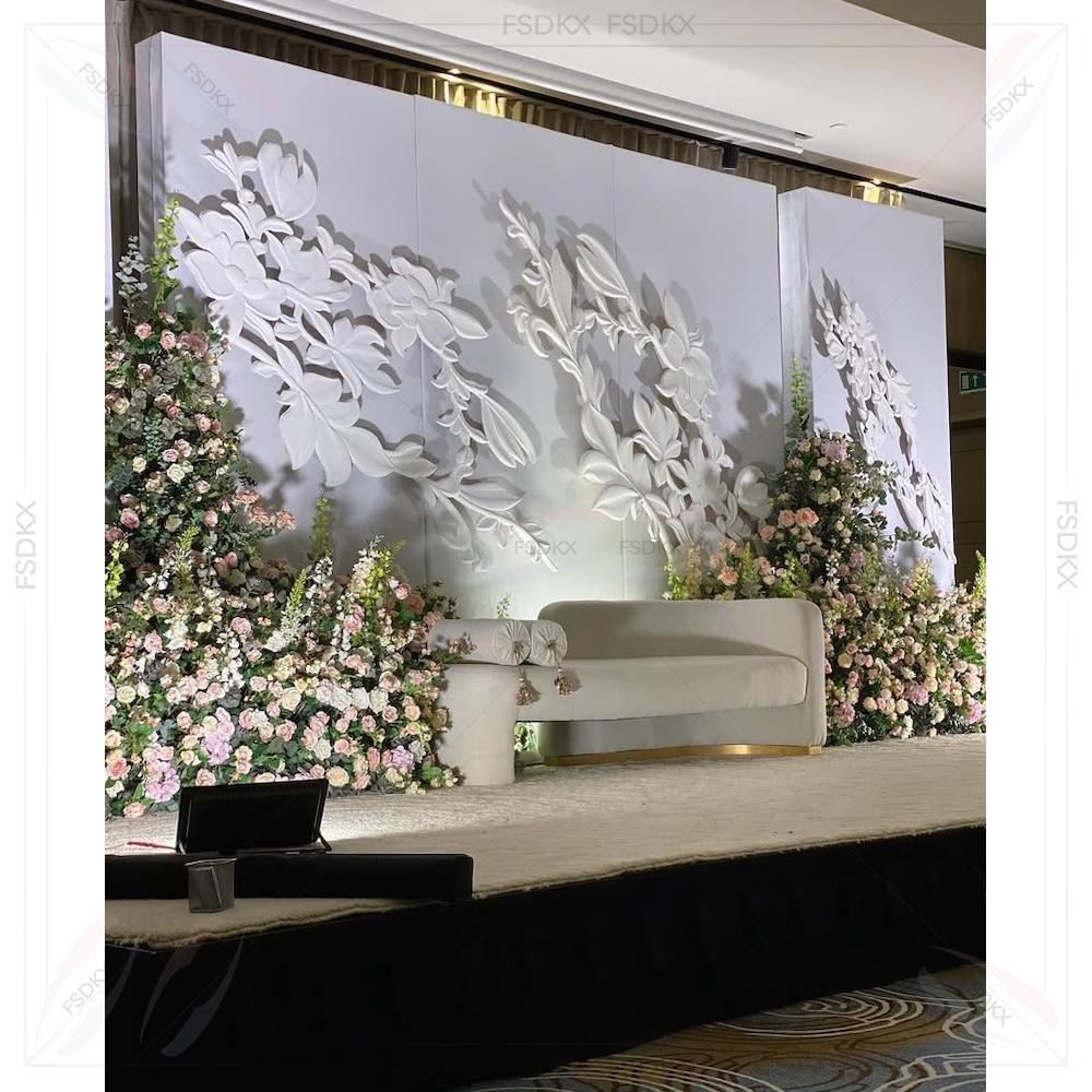 Supplier Wedding - ウェディングサプライヤー ホワイトアーチバックドロップ 3D造花バックドロップアーチ ホワイト