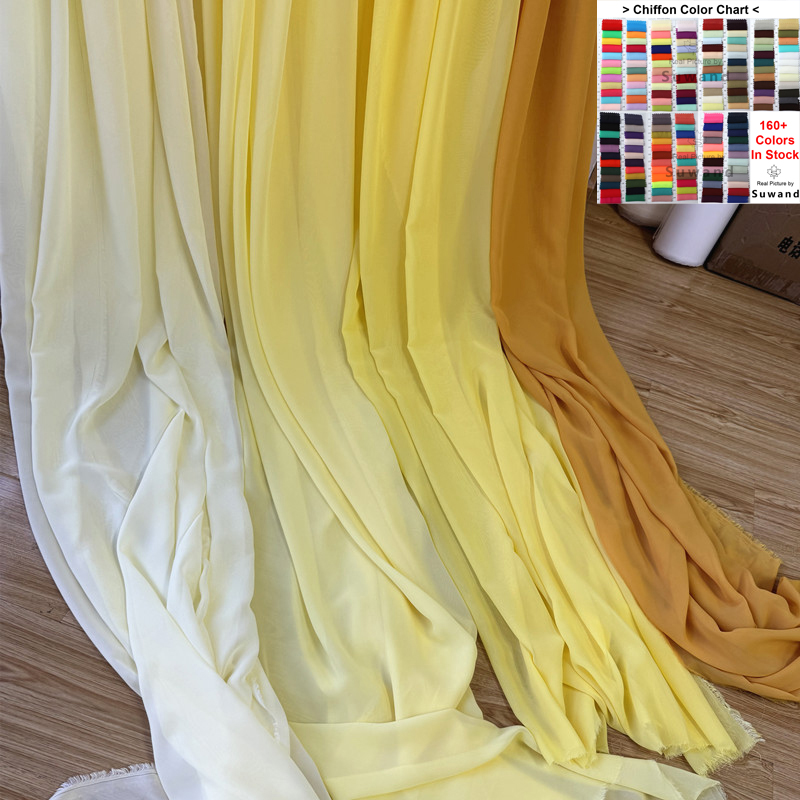 Wedding Backdrop Curtain - 結婚式のパーティーの装飾用のシフォン生地,黄色,オレンジ,手作り,背景,カーテン,スカート,布素材