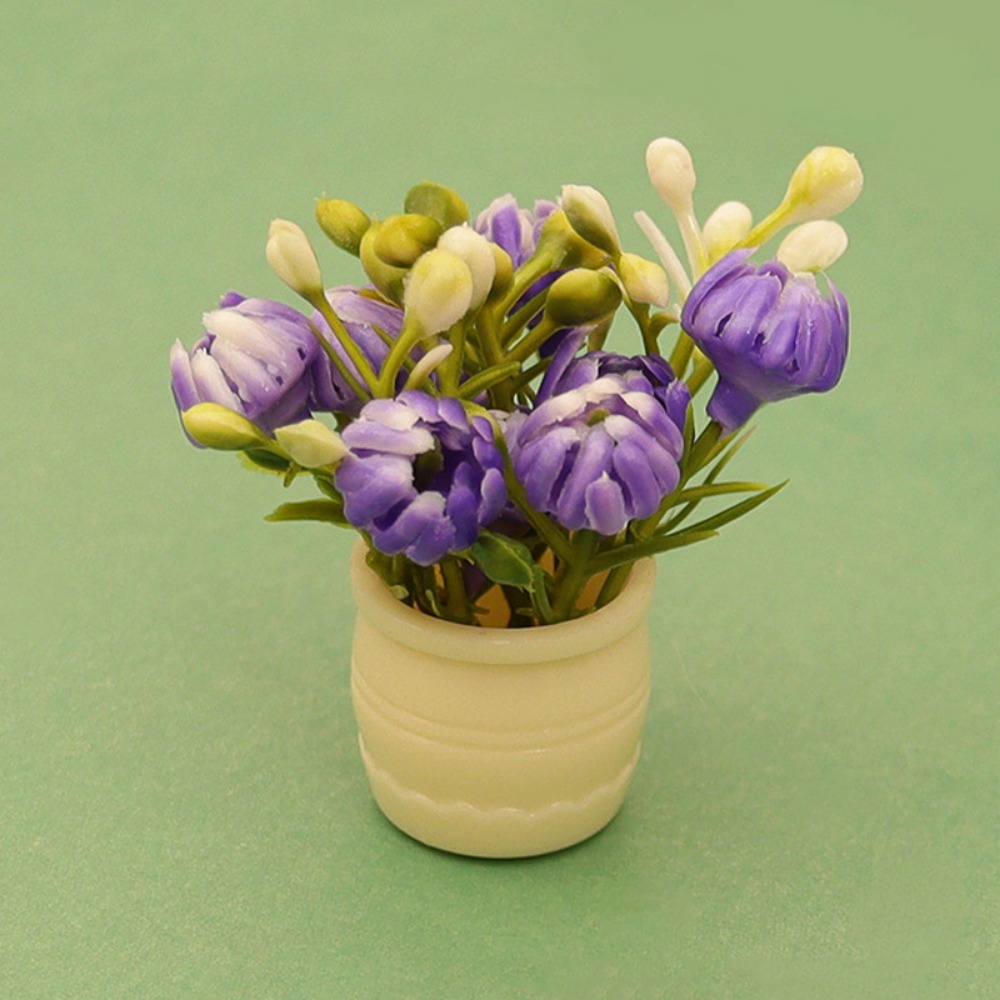 Flower Girl Basket - 1:12 ドールハウスミニチュアシミュレーション花瓶マルチスタイルミニグリーンルオ植物プラスチック完成品花瓶鉢植え植物