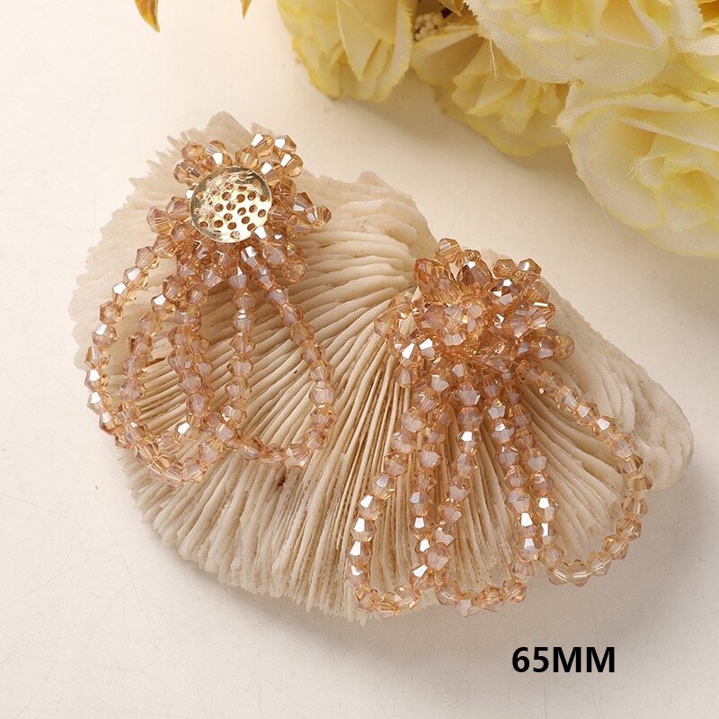 Supplier Wedding - シャンパン色のクリスタルビーズビーズボタン装飾アクセサリー 3 個ヴィンテージ卸売結婚式の飾りバルクサプライヤー